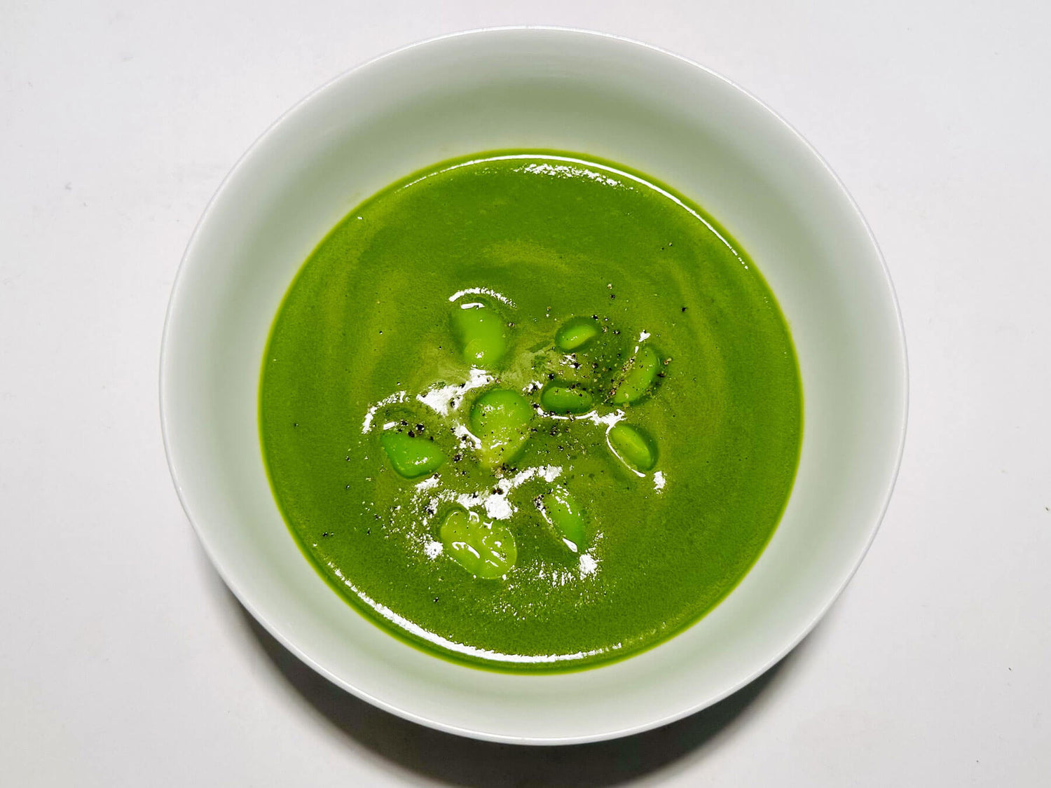 Bright Green Fava Bean Soup with Shio-koji