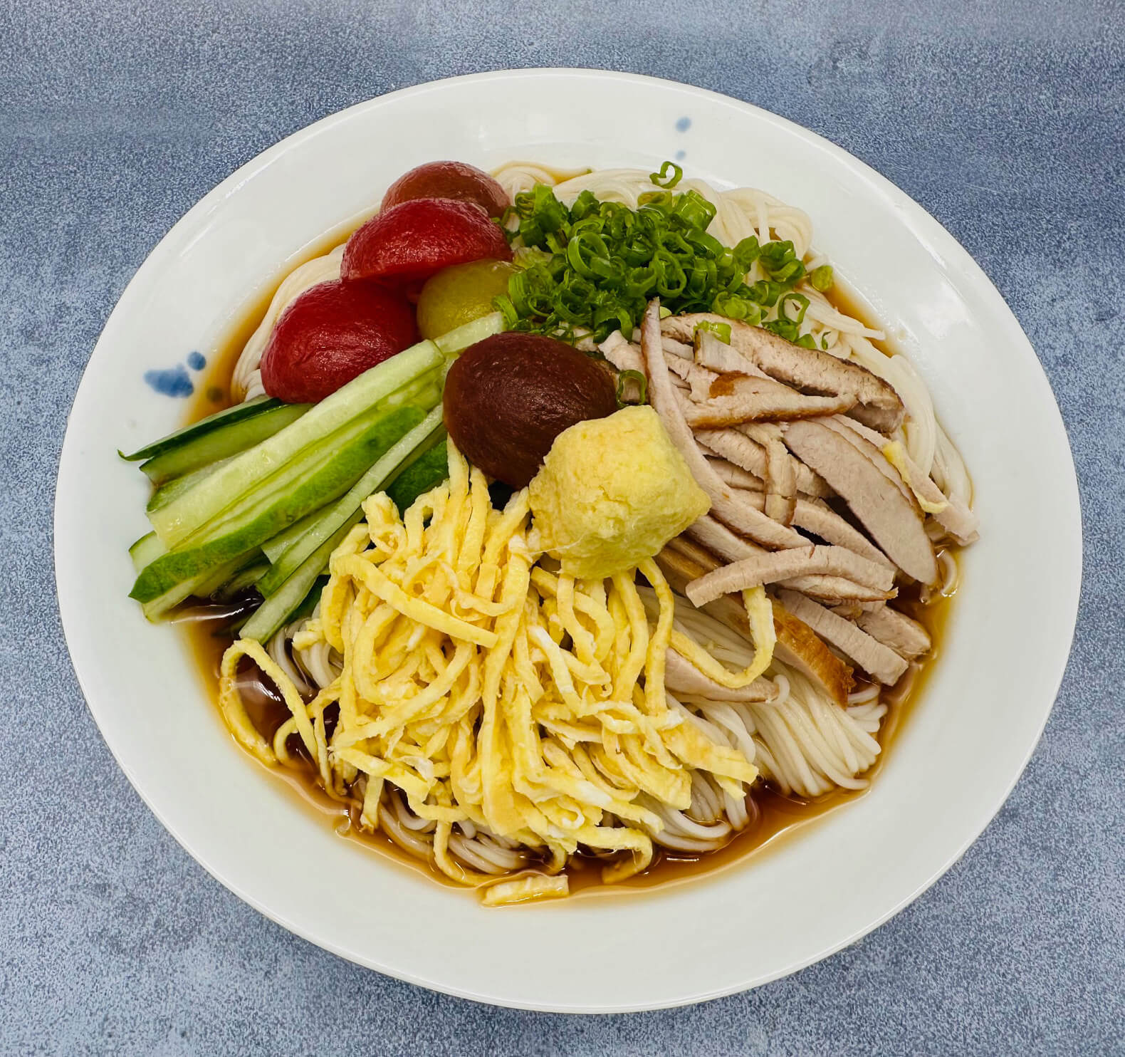 Somen in Hiyashi-Chuka Style