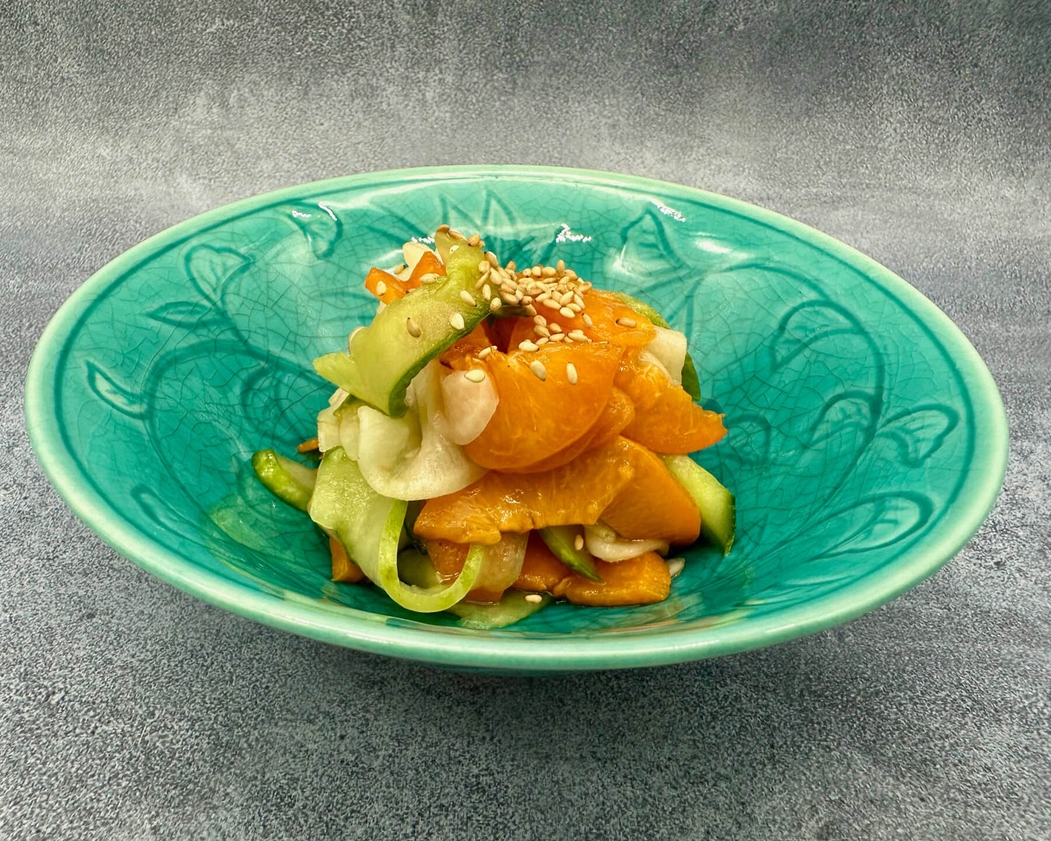Cucumber, Turnip and Apricot Sunomono