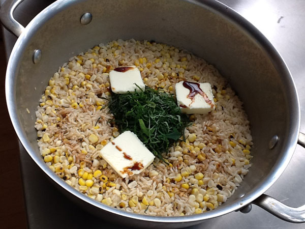 Corn and Ginger Rice with Shoyu and Butter